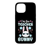 Carcasa para iPhone 15 Conejo de Pascua Familiar a Juego Floral I'm The Teacher Bunny