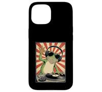 Carcasa para iPhone 15 Cool Retro Frog DJ Funny Frogs Music Hombres Mujeres niños