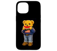 Carcasa para iPhone 15 Cool USA Teddy Bear Eating Watermelon Illustration Graphic