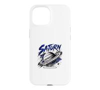 Carcasa para iPhone 15 Coordenadas espaciales mundiales anilladas Saturn Planet