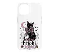 Carcasa para iPhone 15 Coqueta de Gato Negro Feline Fright Night para Halloween