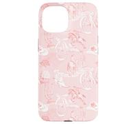 Carcasa para iPhone 15 Coral Pink Herradura Bows Cowboy Hat Cowgirl Boots Riding