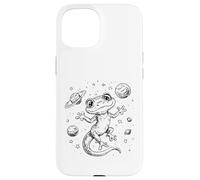 Carcasa para iPhone 15 Cosmic Lizard Explorer Planetas Estrellas Universo Diseño