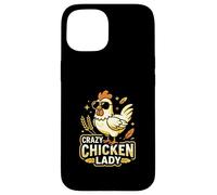 Carcasa para iPhone 15 Crazy Chicken Lady Cool Chicken Gafas de Sol Retro