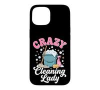 Carcasa para iPhone 15 Crazy Cleaning Lady Conserje