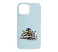 Carcasa para iPhone 15 Crazy Monster Fighter Piloto Jet Cartoon Aviación Arte