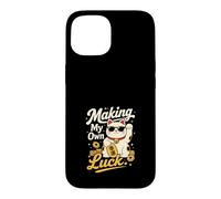 Carcasa para iPhone 15 Creando Mi Propia Suerte - Gato de la Fortuna