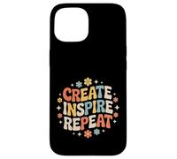 Carcasa para iPhone 15 Create Inspire Repeat Motivation Maker Mindset -