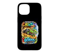 Carcasa para iPhone 15 Crush Preescolar Dinosaurio Monster Truck Regreso a la Escuela Divertido