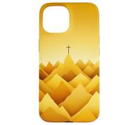 Carcasa para iPhone 15 Cruz De Montaña Cristiana Paisaje Fe Serena Estética