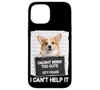 Carcasa para iPhone 15 Cute Corgi Mugshot Atrapado Siendo Demasiado Lindo no Puedo ayudarlo