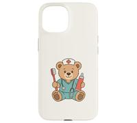 Carcasa para iPhone 15 Cute Dental Nurse Teddy Bear Student Dentist Office Staff