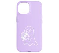 Carcasa para iPhone 15 Cute Ghost Holding Vinyl Record Music Graphic - Lila