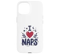 Carcasa para iPhone 15 Cute I Heart Naps Design for Moms, Sleepy Girl Funny Mom
