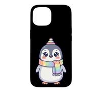 Carcasa para iPhone 15 Cute Kawaii Penguin Rainbow Beanie Scarf Winter