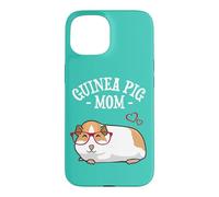 Carcasa para iPhone 15 Cute Womens Girls Red Glasses Guinea Pig Mom Lover