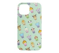 Carcasa para iPhone 15 Cute Womens Kids Girls Kawaii Bubble Boba Tea Animals