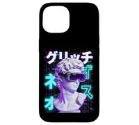 Carcasa para iPhone 15 Cyberpunk Vaporwave David VR Gafas Japonesas Glitch