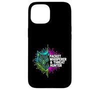 Carcasa para iPhone 15 Cybersecurity Threat Hunter Packet Whisperer Wolf
