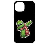 Carcasa para iPhone 15 Dabbing Cozy Cactus Usando Bufanda Hilo Amante Fibra Artista