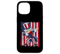 Carcasa para iPhone 15 Dabbing Uncle Sam America Flag Patriotic 4th of July