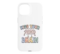 Carcasa para iPhone 15 Dale un Beso a tu Cerebro, inspira, educa, Genial, Retro, Vintage