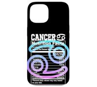 Carcasa para iPhone 15 Datos Nutricionales del Cáncer Signo del Zodíaco Astrología Azul Púrpura