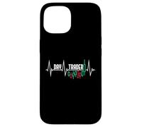 Carcasa para iPhone 15 Day Trader Heartbeat Pulse Line EKG Trading Lovers Inversores