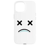 Carcasa para iPhone 15 Dead Tired Face - Funny Cartoon White/Blue