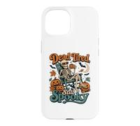 Carcasa para iPhone 15 Dead Tired, todavía Espeluznante y Divertido Esqueleto Vintage de Halloween