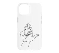 Carcasa para iPhone 15 Dibujo de una línea: Manos Que cuentan Historias