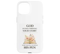 Carcasa para iPhone 15 Dios aún no ha Terminado Fe sobre el Miedo Siempre Mensajes bíblicos Esperanza