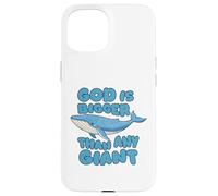 Carcasa para iPhone 15 Dios es más Grande Que Cualquier Ballena Azul Gigante Lindos niños Cristianos