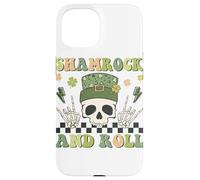 Carcasa para iPhone 15 Diseño de Calavera Irlandesa de la Suerte de San Patricio de trébol y Rollo