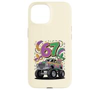 Carcasa para iPhone 15 Diseño de Carnaval de Mardi Gras Monster Car Truck 67