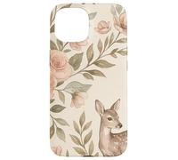 Carcasa para iPhone 15 Diseño Floral de Ciervos del Bosque de Mariposas
