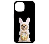 Carcasa para iPhone 15 Disfraz de Perro Cocker Spaniel con Conejito de Pascua