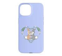 Carcasa para iPhone 15 Disney Bambi Thumper & Miss Bunny Floral Heart Valentine's