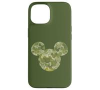 Carcasa para iPhone 15 Disney Mickey Mouse Icon Green Camo Camouflage Pattern