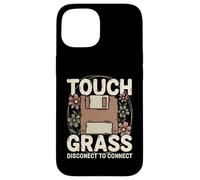 Carcasa para iPhone 15 Disquete Retro Touch Grass Disconnect para conectar