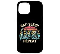 Carcasa para iPhone 15 Divertida Camiseta Eat Sleep Play Chess Repeat para un Jugador de ajedrez
