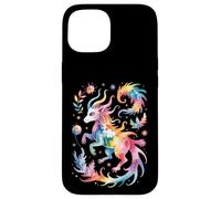 Carcasa para iPhone 15 Divertidas Criaturas mágicas Acuarela Salpicadura Abstracto