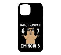 Carcasa para iPhone 15 Divertido 8 Cumpleaños Bruh Sobreviví Niño 8 Años Regalo