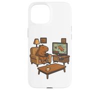 Carcasa para iPhone 15 Divertido Capybara Gamer Meme Cozy Animal Gaming Broma Juego Retro