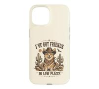 Carcasa para iPhone 15 Divertido Corgi Cowboy in Low Places Country Friends Dog Humor