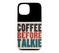 Carcasa para iPhone 15 Divertido Disfraz de café Antes del discurso de Talkie