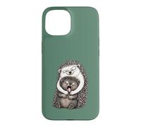 Carcasa para iPhone 15 Divertido Introvertido Abrazo Torpe Erizo Animal Humor sarcástico