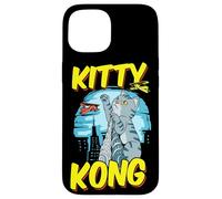 Carcasa para iPhone 15 Divertido Kitty Kong Peluche Monstruo Gatito Gato Atigrado