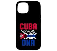 Carcasa para iPhone 15 Divertido Orgullo de la Bandera de Cuba ADN Amor Cubano Americano Broma Orgullosa