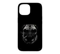 Carcasa para iPhone 15 Divertido Pug con Gafas De Sol Jefe Perro Canino Fumando Un Cigarro